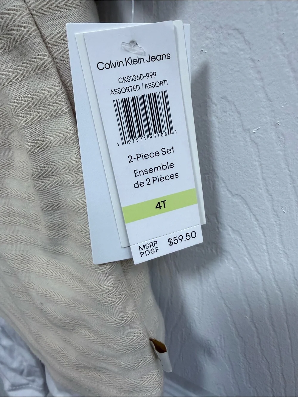 NWT Calvin Klein Kids Tan Polo Shirt with Chest Pocket and White Shorts, Size 4T